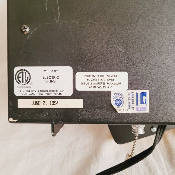 Vintage 1994 Budweiser Ice Light Draft Beer Lighted Sign Display Work - Picture 6 of 15